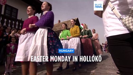 Hungarian village Holloko celebrates Easter Monday with centries old 'water' tradition