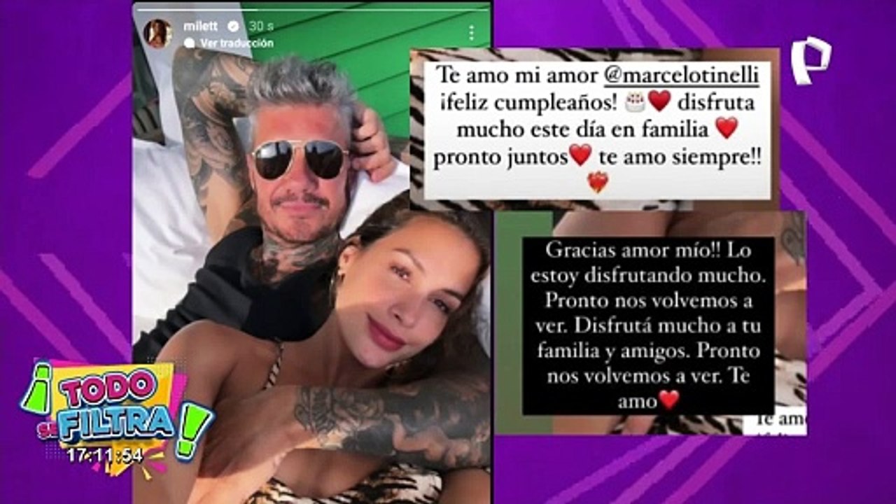 Milett Figueroa niega haber terminado con Marcelo Tinelli con saludo por su cumpleaños