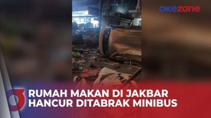 Download Video: Minibus Tabrak Warung Makan di Jakarta Barat, 3 Orang Terluka