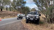 Truck rolls near Axedale on April 2, 2024