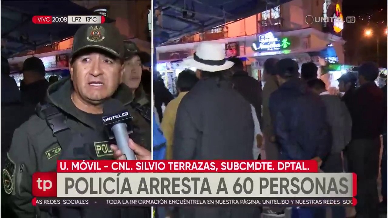 ​La Paz: Policía arresta a 68 personas en el mercado Lanza, entre ellos nueve mujeres y dos extranjeros 