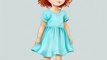 a five year old Irish girl with short curly red hair wearing a light blue dress and boots,Midjourney prompts