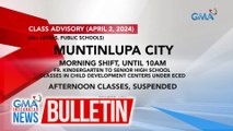 Class advisory as of 10:06 AM (April 2, 2024) | GMA Integrated News Bulletin