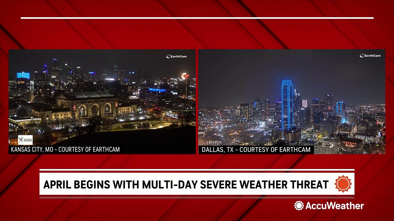 Rotating storms swirl over Missouri
