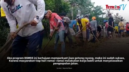 Warga Masyarakat Desa Cipeundeuy Gotong Royong Sukseskan Program BSMSS