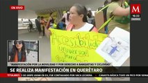 Realizan manifestación por la movilidad y por derecho a banquetas y ciclovías en Querétaro