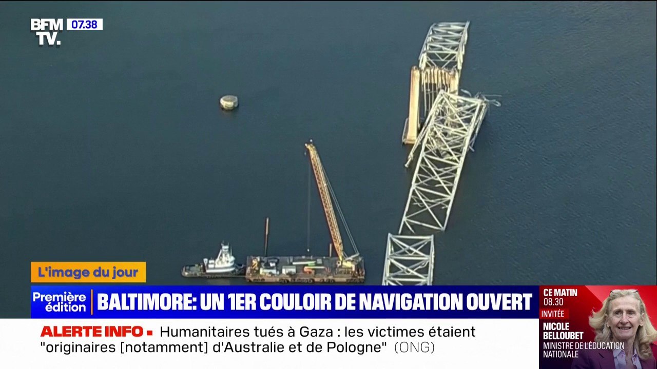 Pont effondré à Baltimore: un premier couloir de navigation ouvert parmi les décombres