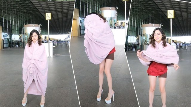 Urfi Javed: गर्मी से परेशान Urfi Javed ने Airport पर ही उतार दी Blanket वाली Dress | FilmiBeat