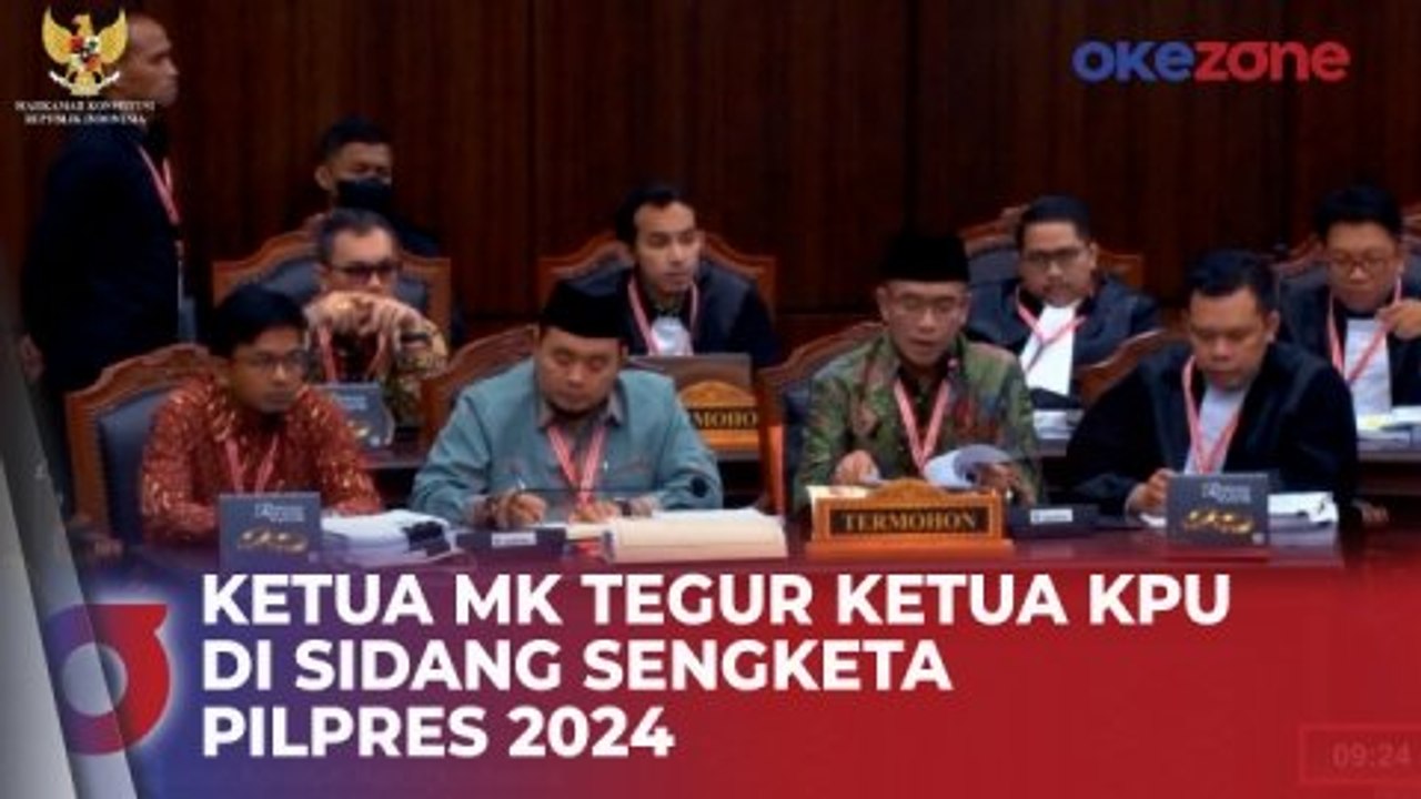 Momen Ketua MK Suhartoyo Tegur Ketua KPU di Sidang Sengketa Pilpres 2024