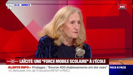 Menaces terroristes reçues sur les ENT: "Il y a eu à peu près 400 établissements qui ont été visés" précise Nicole Belloubet