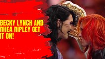 Becky Lynch and Rhea Ripley brawl it out