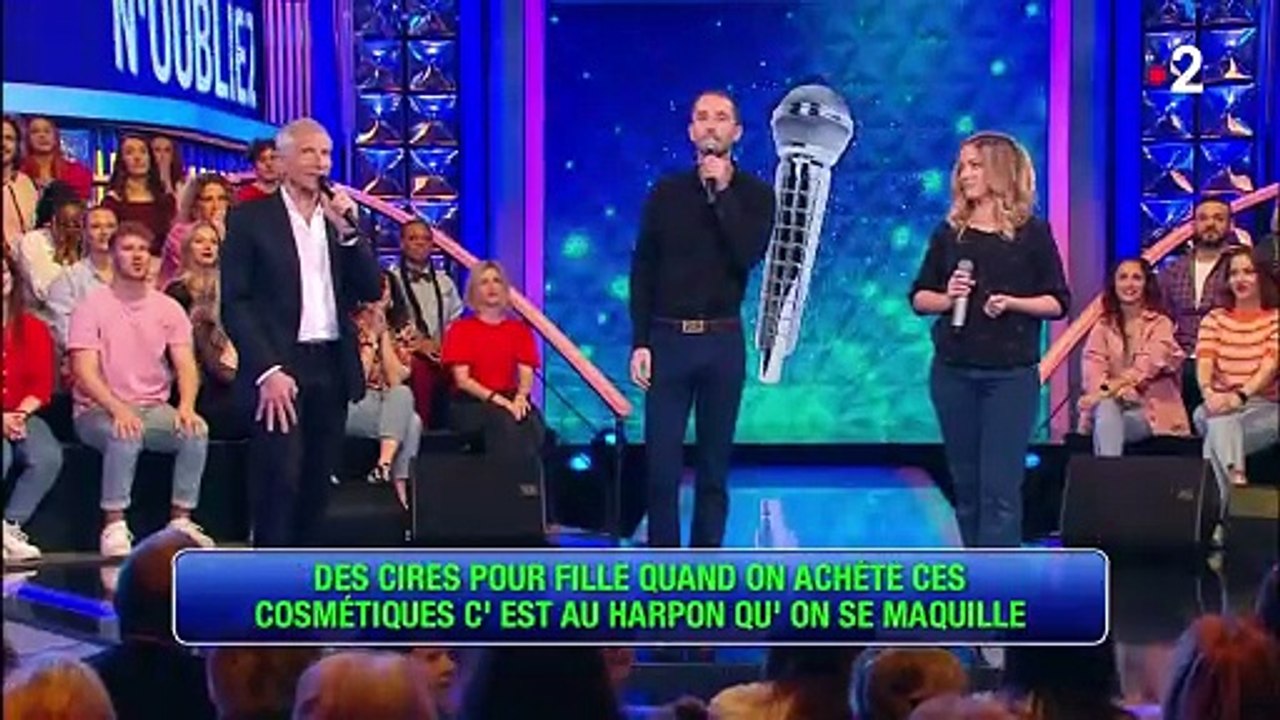 La Maestro Karine piégée par un gros poisson d'avril de Nagui dans N'oubliez pas les paroles