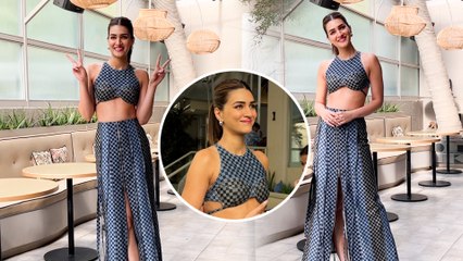 Crew Actress Kriti Sanon Poses Sweetly For Paparazzi
