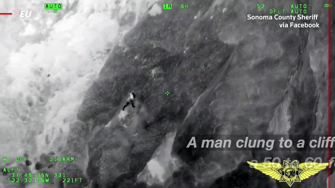 Clinging Man Rescued From California Cliff Afte...