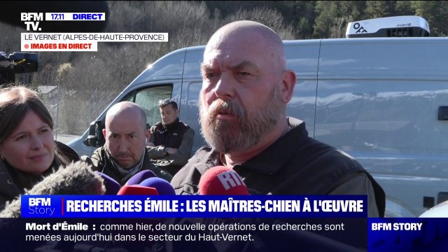 Mort d'Émile: En ce moment sur le site [des recherches], on avait cinq chiens , indique le chef du groupe d'investigation cynophile de la gendarmerie nationale