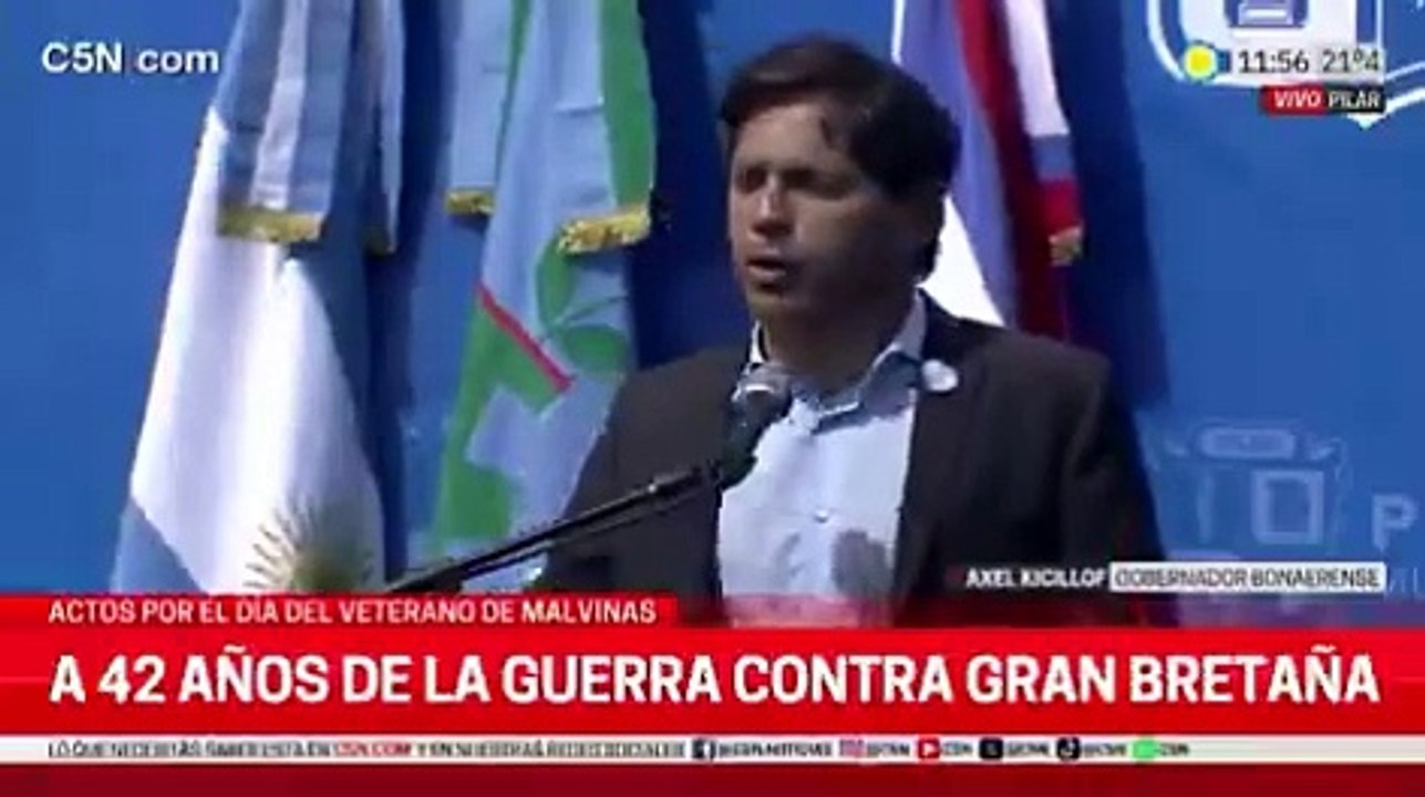 Kicillof cruzó a Milei tras el acto por Malvinas