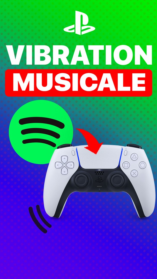 ⁣Manette PS5 avec vibrations Spotify