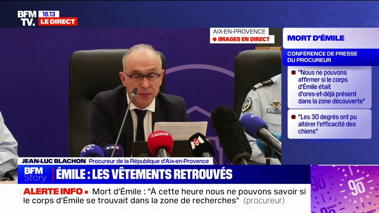 Mort d'Émile: "Le crâne présente de petites fractures et des fissures post-mortem (...) [Il] présente des traces de morsure probablement causées par un ou des animaux", indique le procureur
