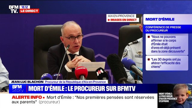 Extrait de la conférence de presse du procureur de la République d'Aix-en-Provence Jean-Luc Blachon sur la disparition d'Emile et la découverte d'ossements lui appartenant
