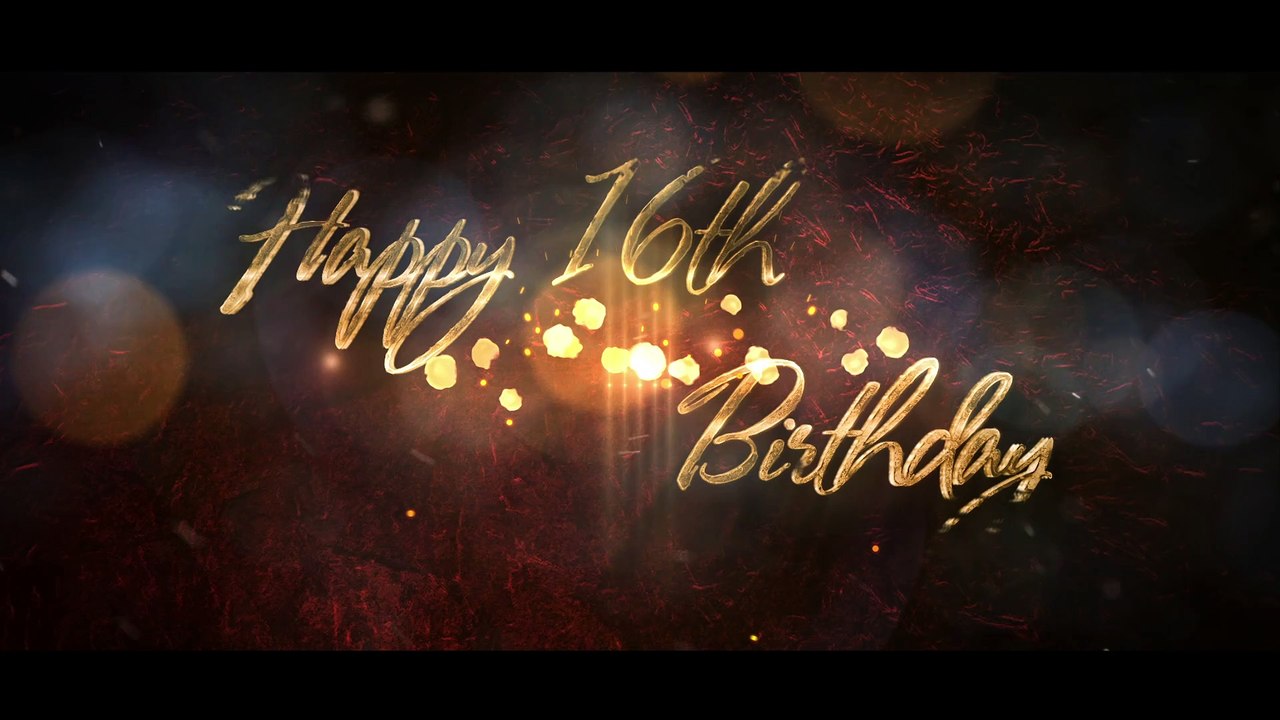 Golden happy birthday title