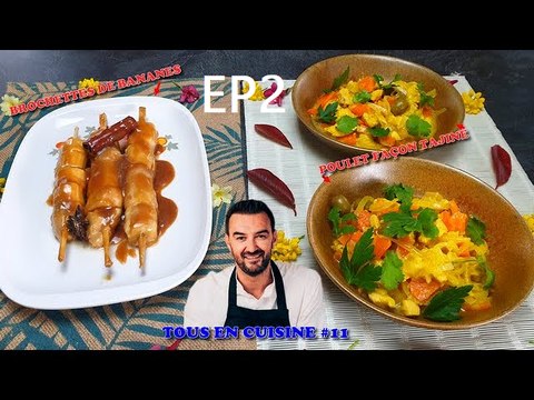 Tous en cuisine #11 Ep2 Je teste le poulet façon tajine et les brochettes de bananes de Cyril Lignac ! (Exclusivité Dailymotion)