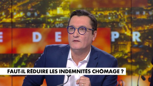 Débat entre Pascal Praud et Olivier Dartigolles sur la question de la réduction des indemnités chômage