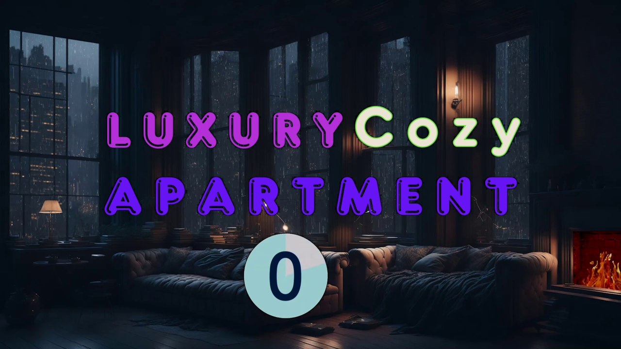 Cozy Luxury Apartment in New York City with Fireplace ASMR Rain Ambience | 2 Hour Relaxation
