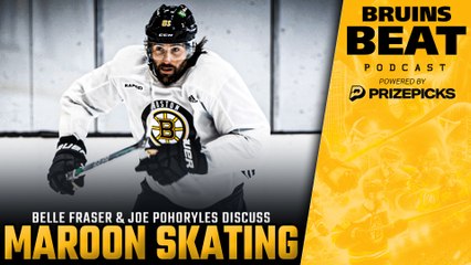 Pat Maroon Skating with the Bruins w/ Belle Fraser & Joe Pohoryles | Bruins Beat