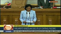 Vicepresidente Delcy Rodríguez presenta proyecto de Ley Contra el Fascismo ante AN