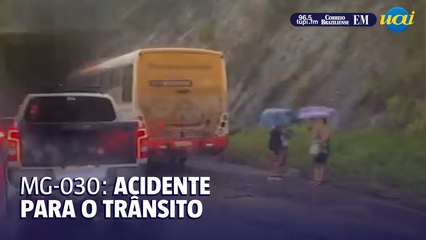 Acidente causa lentidão no trânsito na MG-030