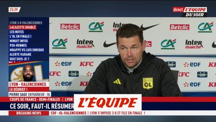Sage : « L'arbitrage est quelque chose d'humain et d'arbitraire » - Foot - Coupe - OL
