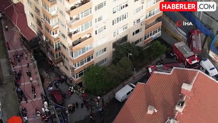 29 kişinin hayatını kaybettiği yangın faciasında 16 katlı bina böyle görüntülendi
