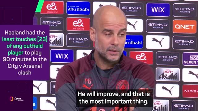 Guardiola passionately defends Haaland over Arsenal performance