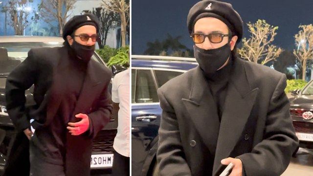 Simmba Star Ranveer Singh Arrives At Mumbai Airport Donning A Dapper All-Black Attire