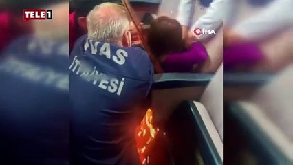 Katlanır koltuğa sıkışan çocuğu itfaiye kurtardı