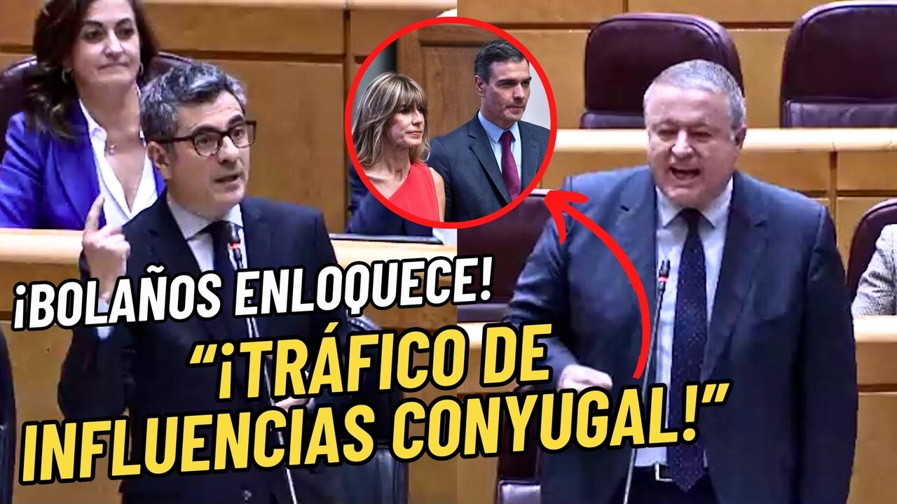 Bolaños pierde los papeles cuando este senador del PP le habla del "tráfico de influencias conyugal" de Begoña