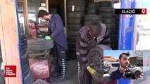 Elazığ’da oto lastikçilerin ‘Yaz lastiği’ mesaisi
