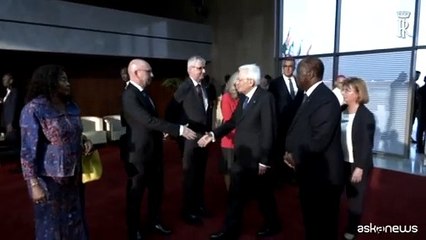 Скачать видео: Il Presidente della repubblica Sergio Mattarella in Costa d'Avorio