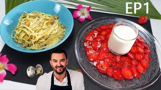 Tous en cuisine #55 Ep1 - Je teste les pâtes alle vongole et les fraises à la rose de Cyril Lignac ! (Exclusivité Dailymotion)