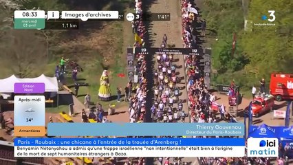 Le haut du pavé : une chicane à l'entrée d'Arenberg