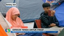 Itikaf Bersama Keluarga dengan Dirikan Tenda di Pelataran Masjid
