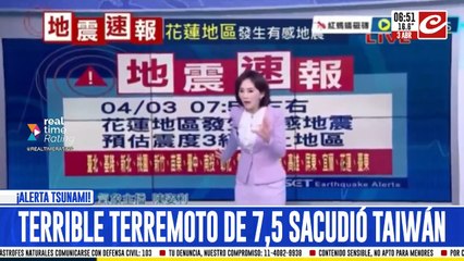 Así se vivía el terremoto en vivo en la televisión taiwanesa