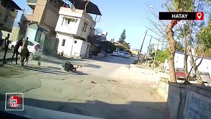 Hatay'da Kadın ile erkeğin kasklı, tekmeli kavgası