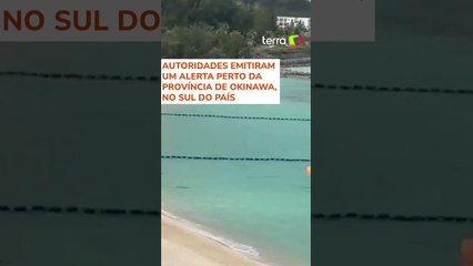 Imagens do mar do Japão registraram indícios de um tsunami após terremoto atingir Taiwan #shorts