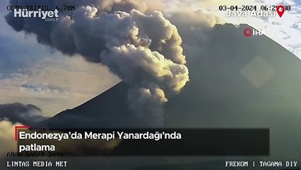 Endonezya’da Merapi Yanardağı’nda patlama anı kamerada