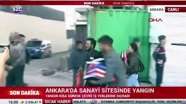 Ankara'da sanayi sitesinde yangın