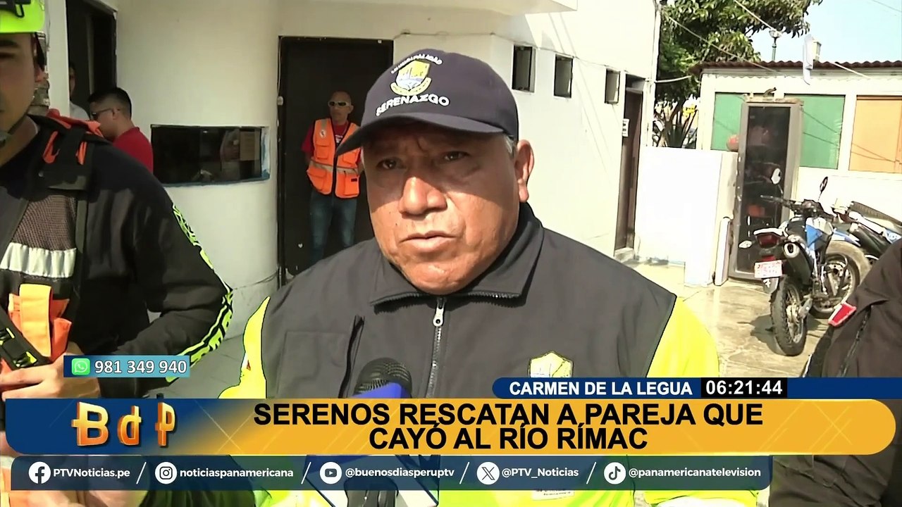 Serenos rescatan a pareja que en presunto estado de ebriedad cayó al río Rímac