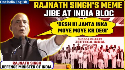 Lok Sabha Elections: Defence Minister Rajnath Singh Invokes Meme to Jab INDIA Bloc | Oneindia News