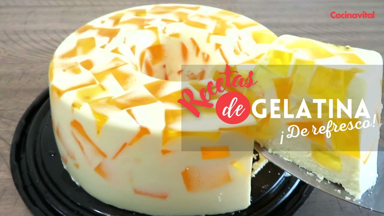 Cómo hacer Gelatina de refresco de naranja con crema | Recetas de Postres | Cocina Vital