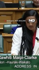 New Zealand MP Hana-Rawhiti Maipi-Clarke performed haka in parliament-(480p)